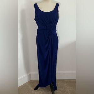 Lauren Ralph Lauren Blue Long Sleeveless Evening Dress
